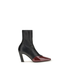 Khaite Black Leather Ankle Boots - Boots