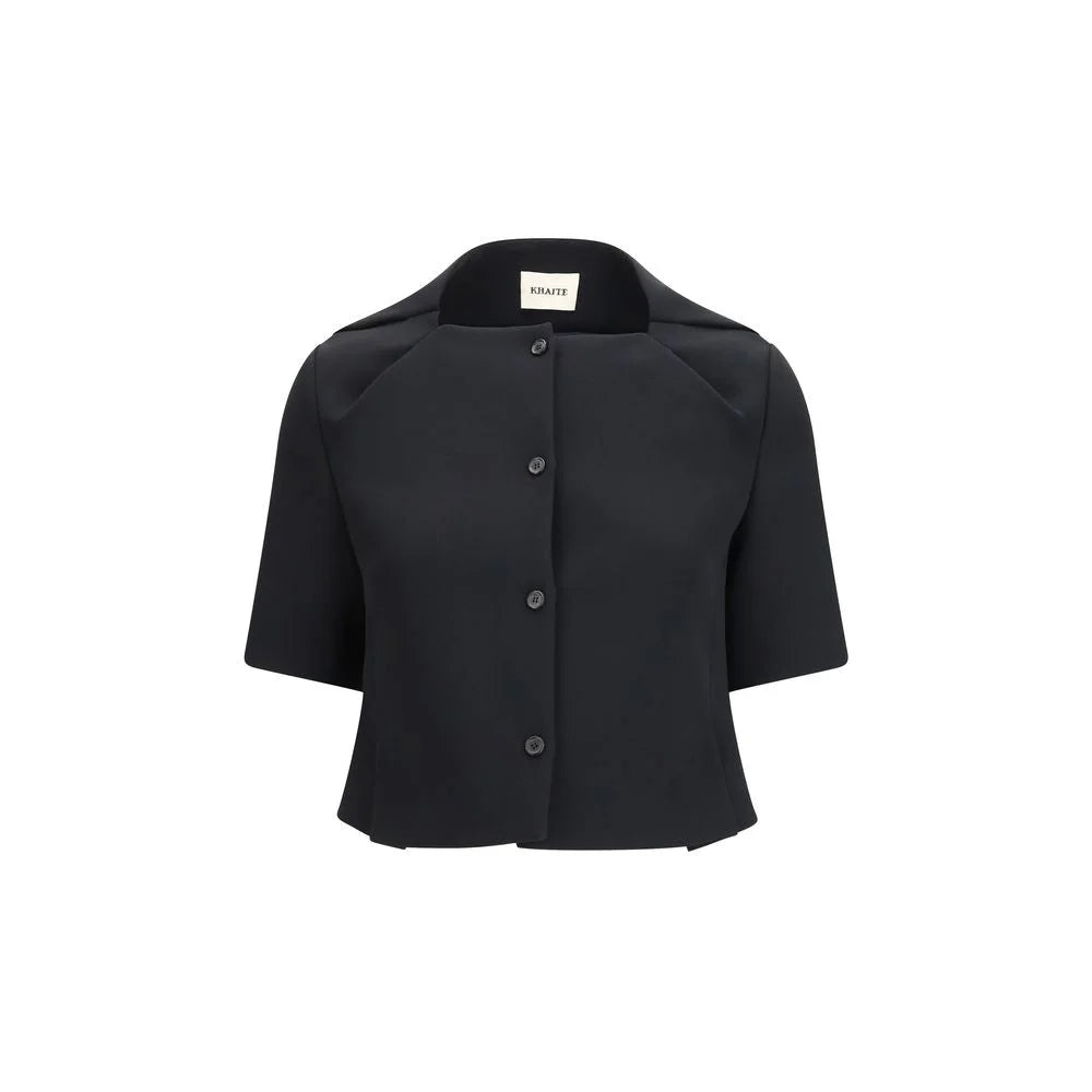 Khaite Black Polyester Biker Jacket