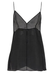 Khaite Black Silk Tank Tops