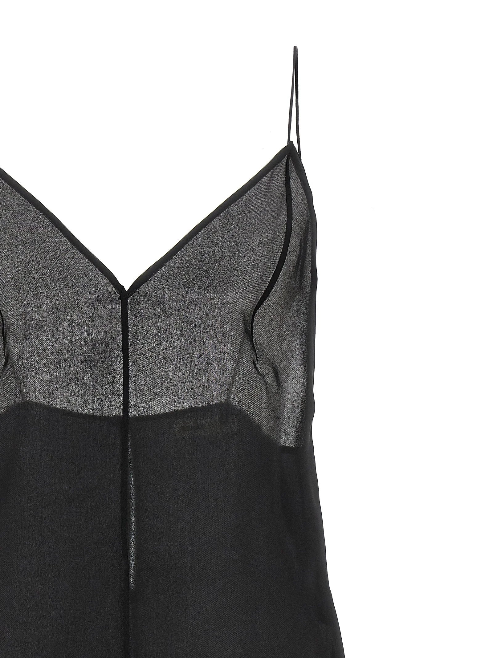 Khaite Black Silk Tank Tops