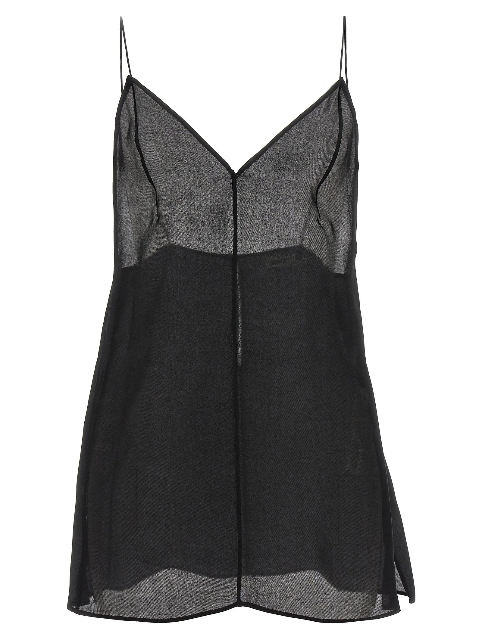 Khaite Black Silk Tank Tops
