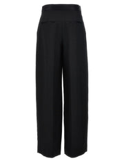Khaite Black Viscose Casual Pants - 4