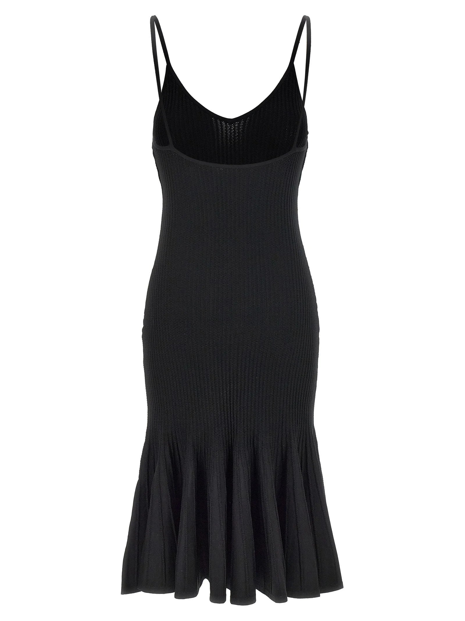 Khaite Black Viscose Midi Dress