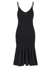 Khaite Black Viscose Midi Dress