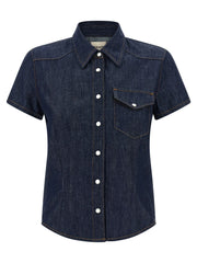Khaite Blue Cotton Blouse