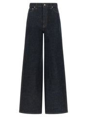 Khaite Blue Cotton Flared Jeans