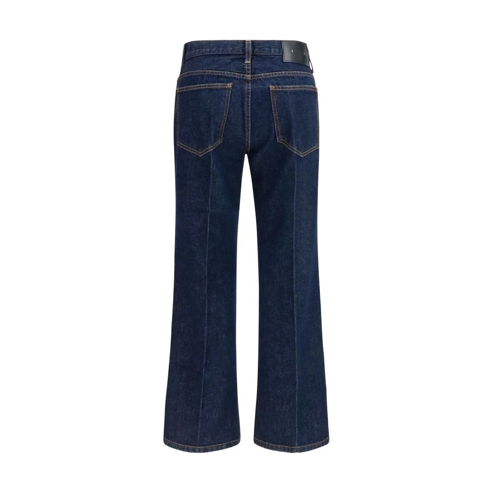 Khaite Blue Cotton Flared Jeans