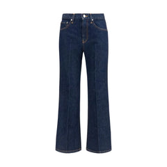 Khaite Blue Cotton Flared Jeans