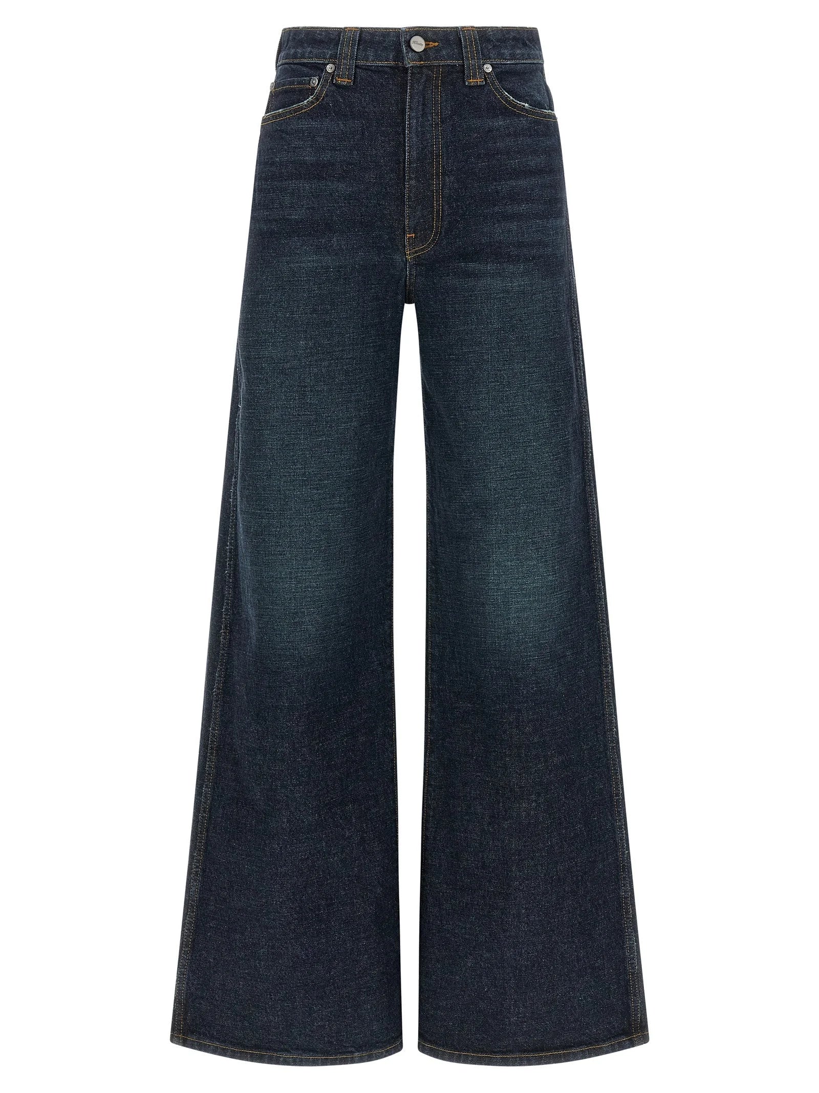 Khaite Blue Cotton Flared Jeans
