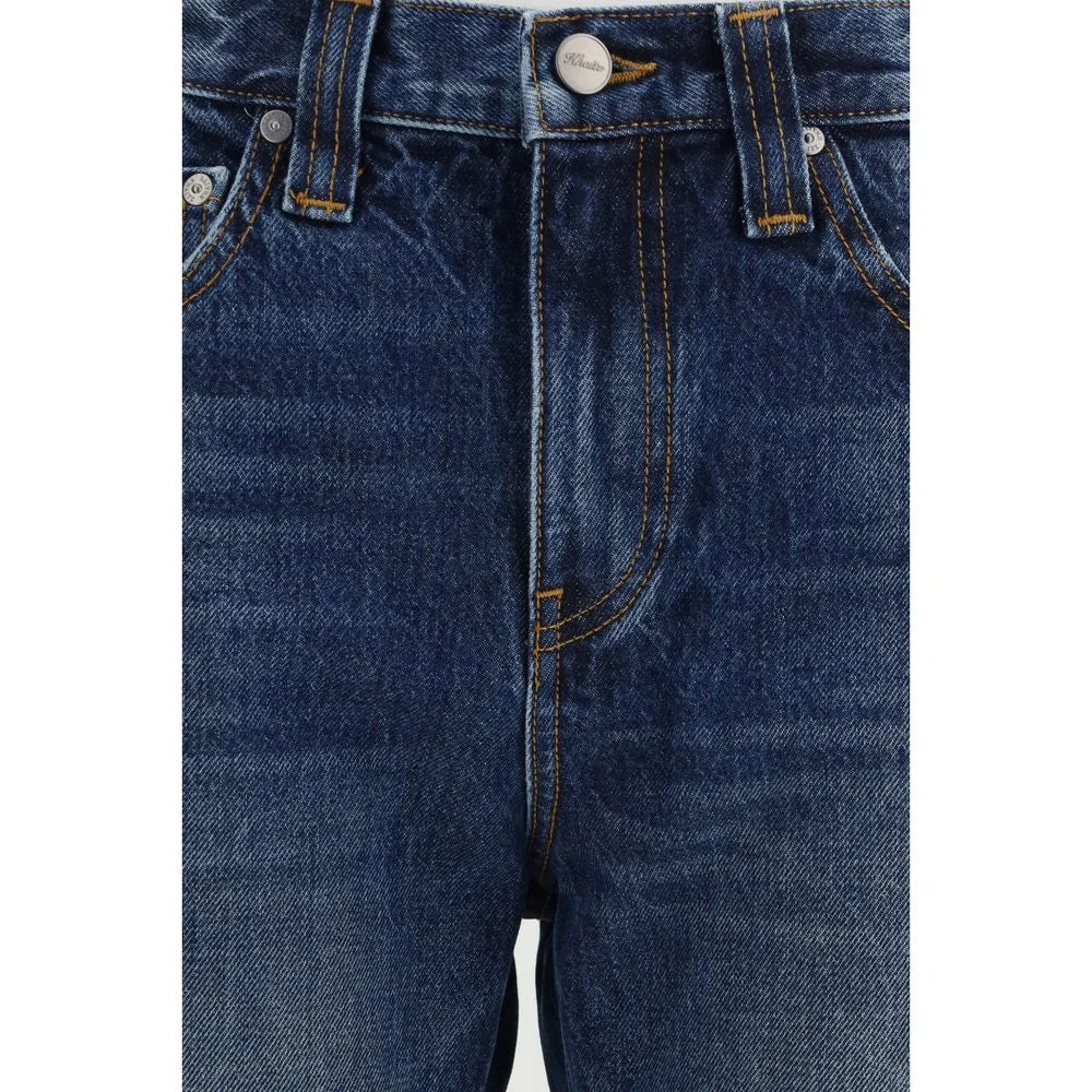Khaite Blue Cotton High-Waisted Jean