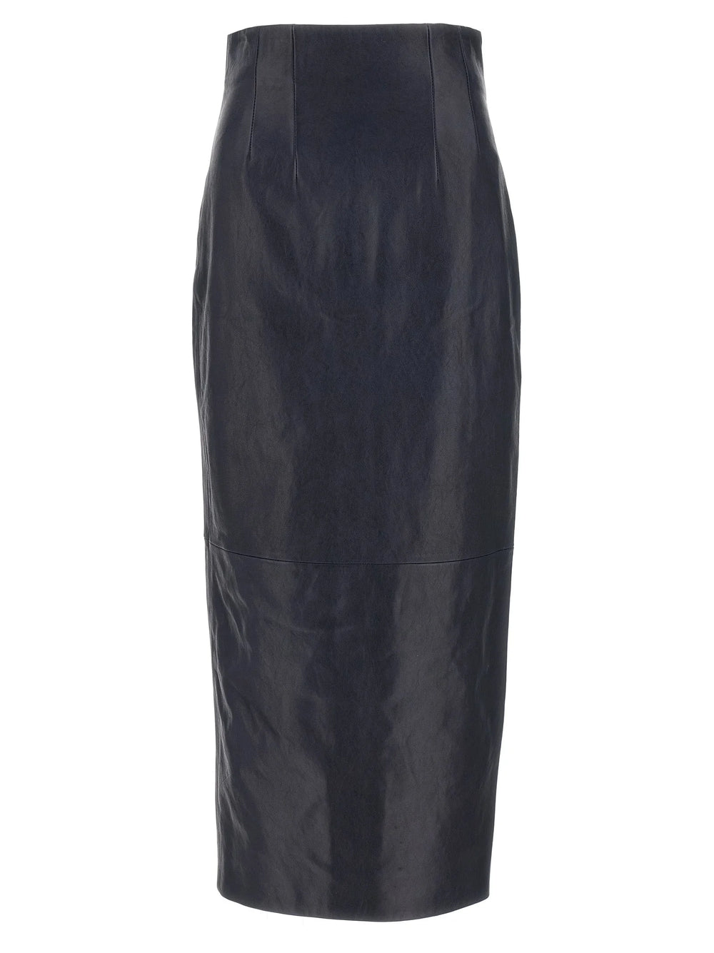 Khaite Blue Lamb Leather Midi Skirt - 2