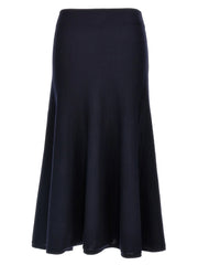 Khaite Blue Wool Midi Skirt - XS