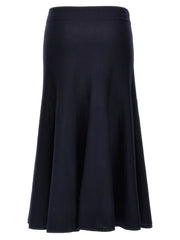 Khaite Blue Wool Midi Skirt - XS