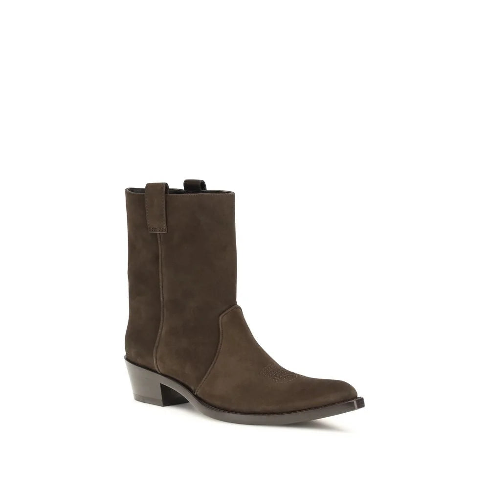 Khaite Brown Calf Leather Bos Taurus Ankle Boots - EU41/US11