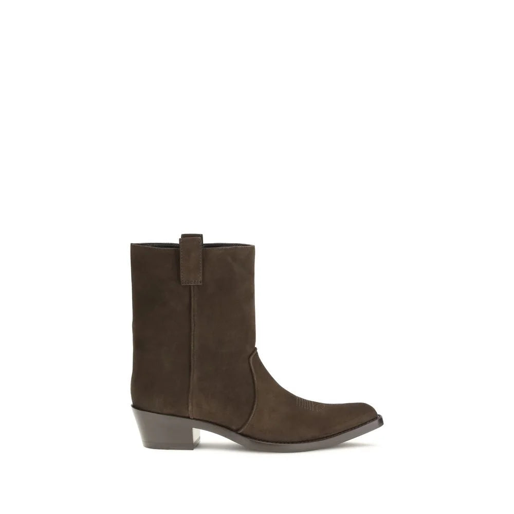 Khaite Brown Calf Leather Bos Taurus Ankle Boots - EU41/US11