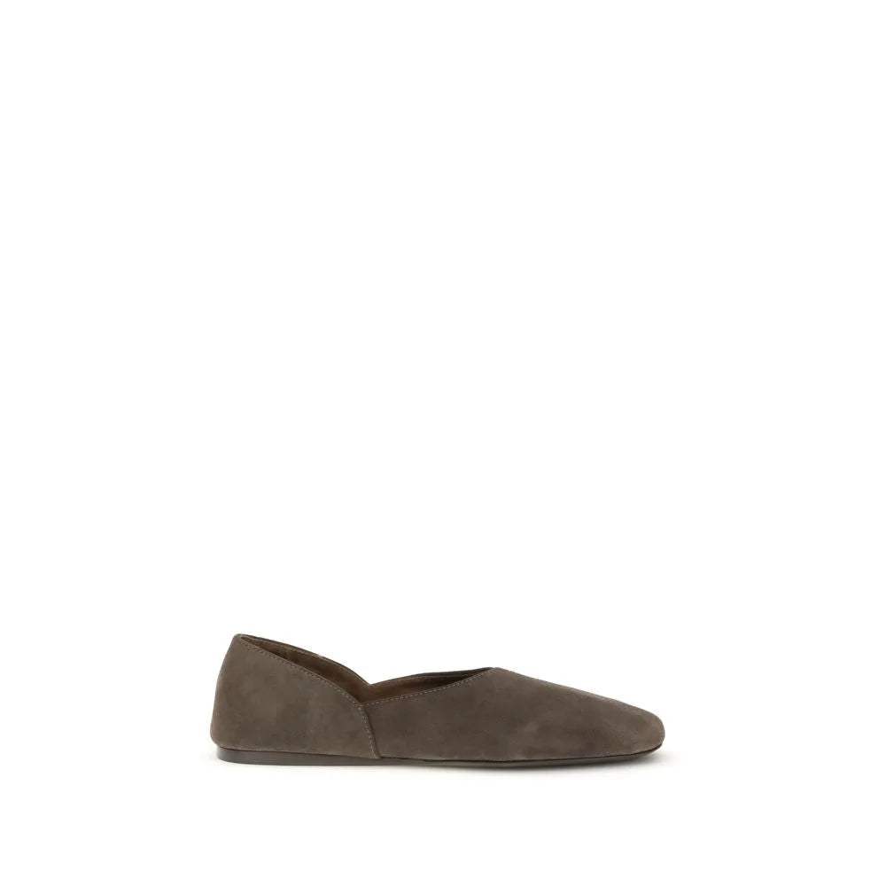 Khaite Brown Calf Leather Bos Taurus Ballet Flats - EU38.5/US8.5