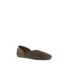 Khaite Brown Calf Leather Bos Taurus Ballet Flats - EU38.5/US8.5