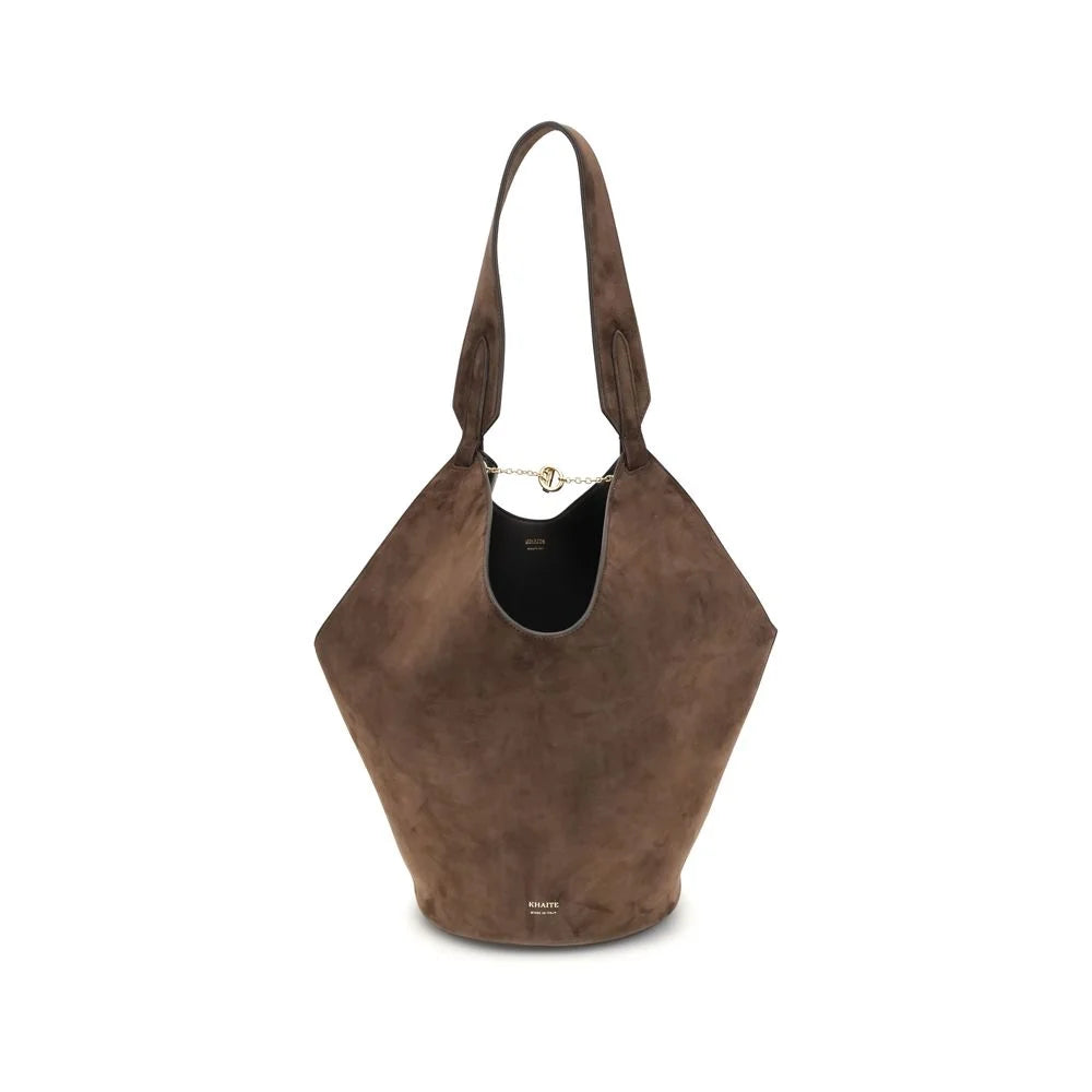 Khaite Brown Calf Leather Bos Taurus Shoulder Bag