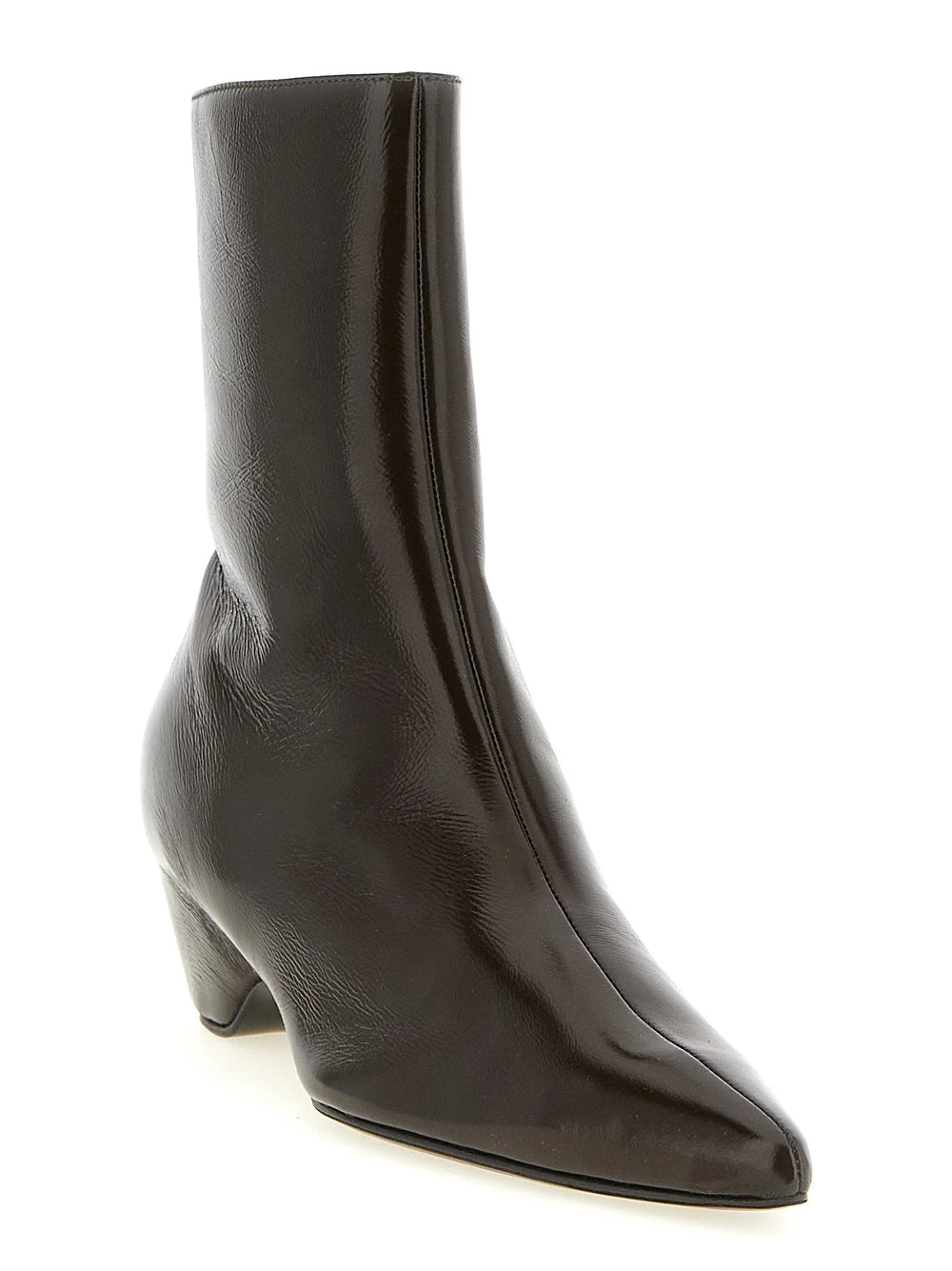 Khaite Brown Calfskin Ankle Boots