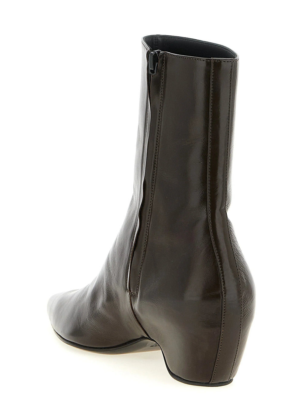 Khaite Brown Calfskin Ankle Boots