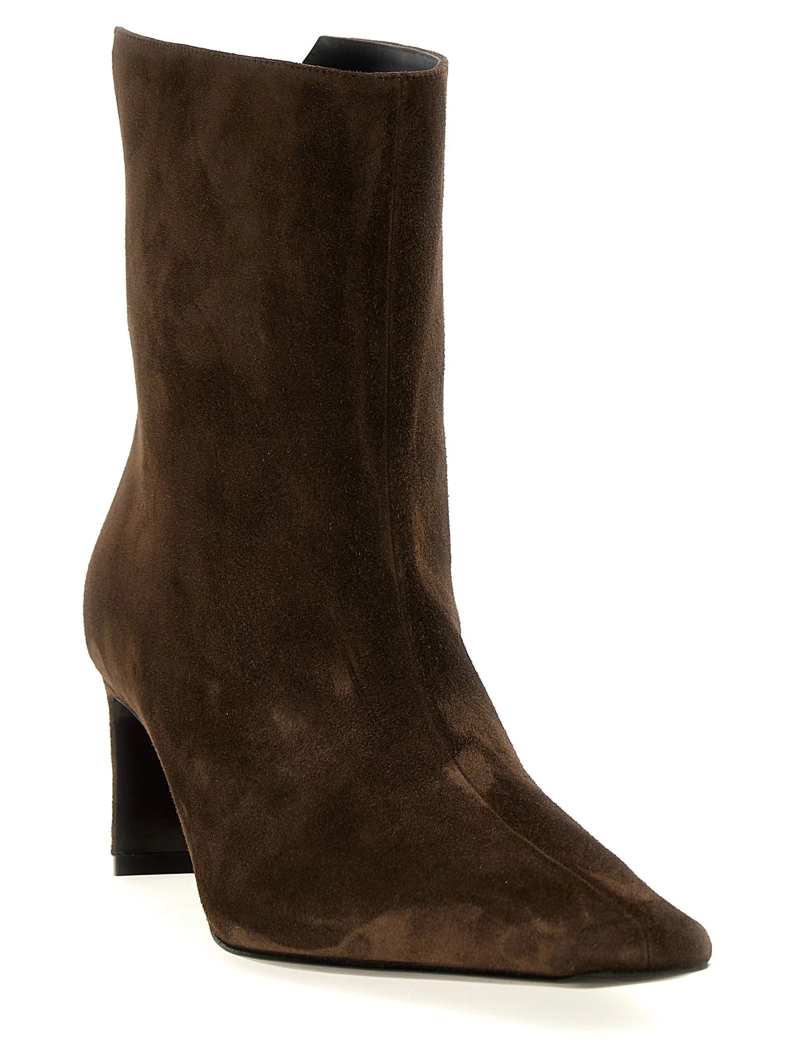 Khaite Brown Calfskin Ankle Boots - EU36/US6