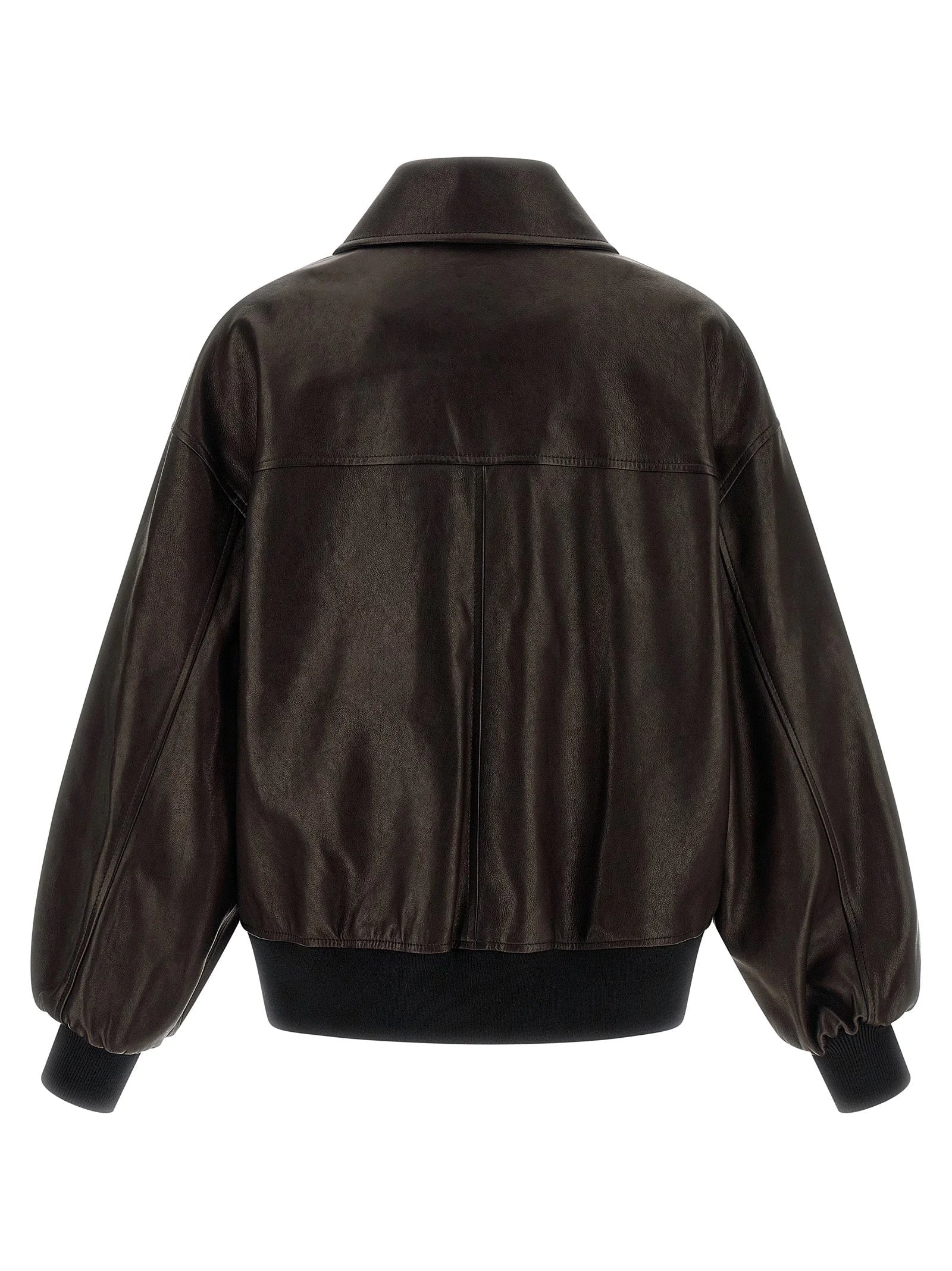 Khaite Brown Lamb Leather Leather Jacket - XS