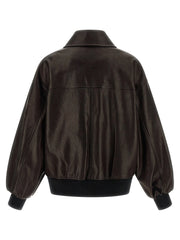 Khaite Brown Lamb Leather Leather Jacket - XS