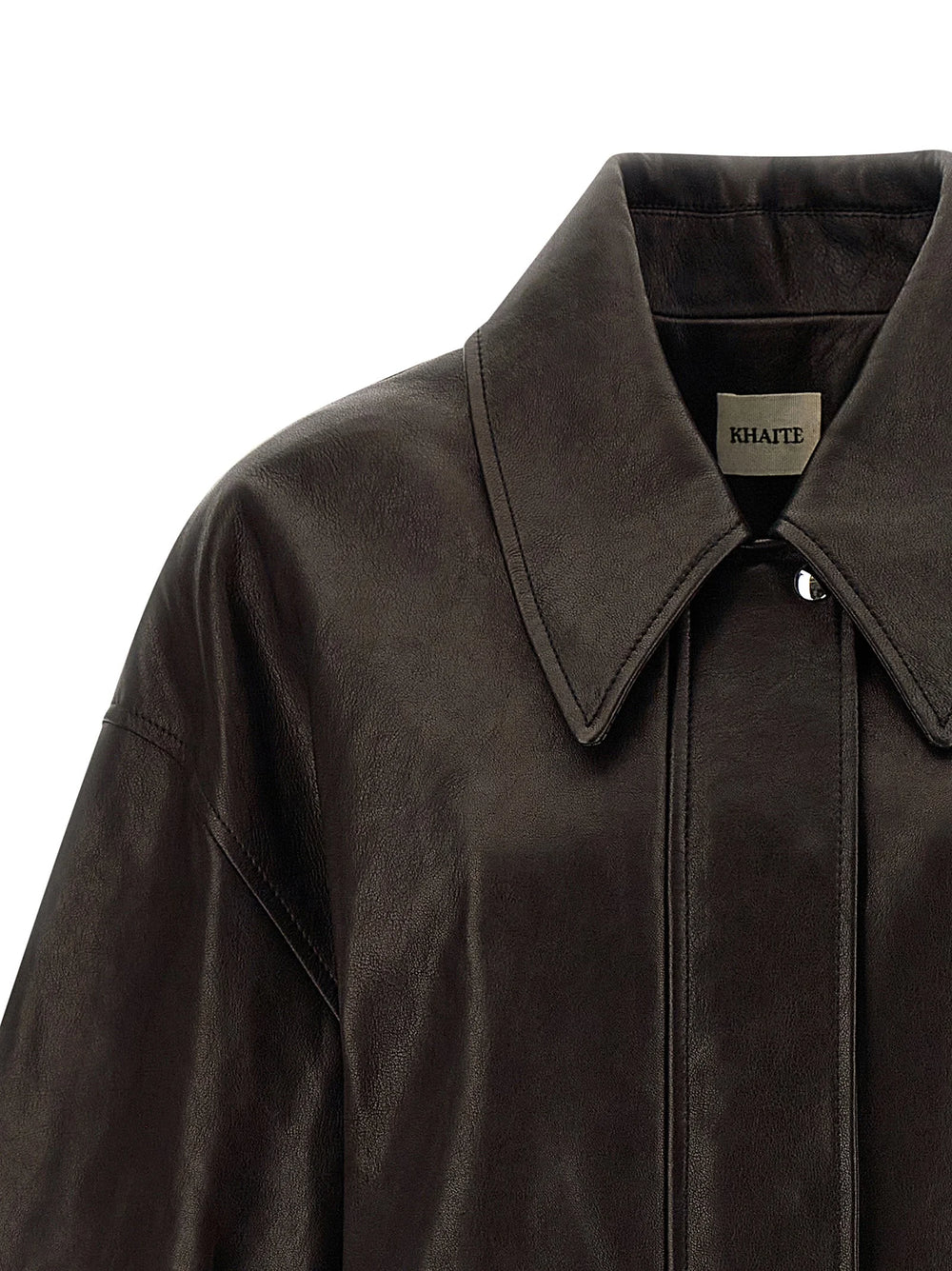 Khaite Brown Lamb Leather Leather Jacket - XS