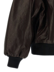 Khaite Brown Lamb Leather Leather Jacket - XS