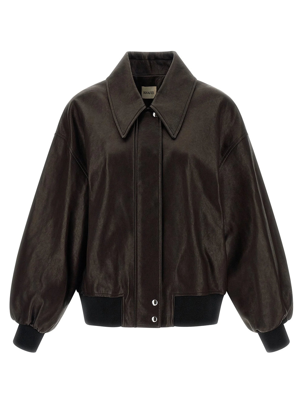Khaite Brown Lamb Leather Leather Jacket - XS
