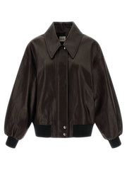 Khaite Brown Lamb Leather Leather Jacket - XS