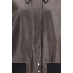 Khaite Brown Leather Jacket - S - Coats & Jackets