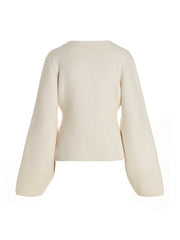 Khaite White Cashmere Cardigan