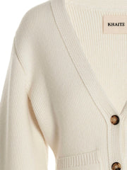 Khaite White Cashmere Cardigan