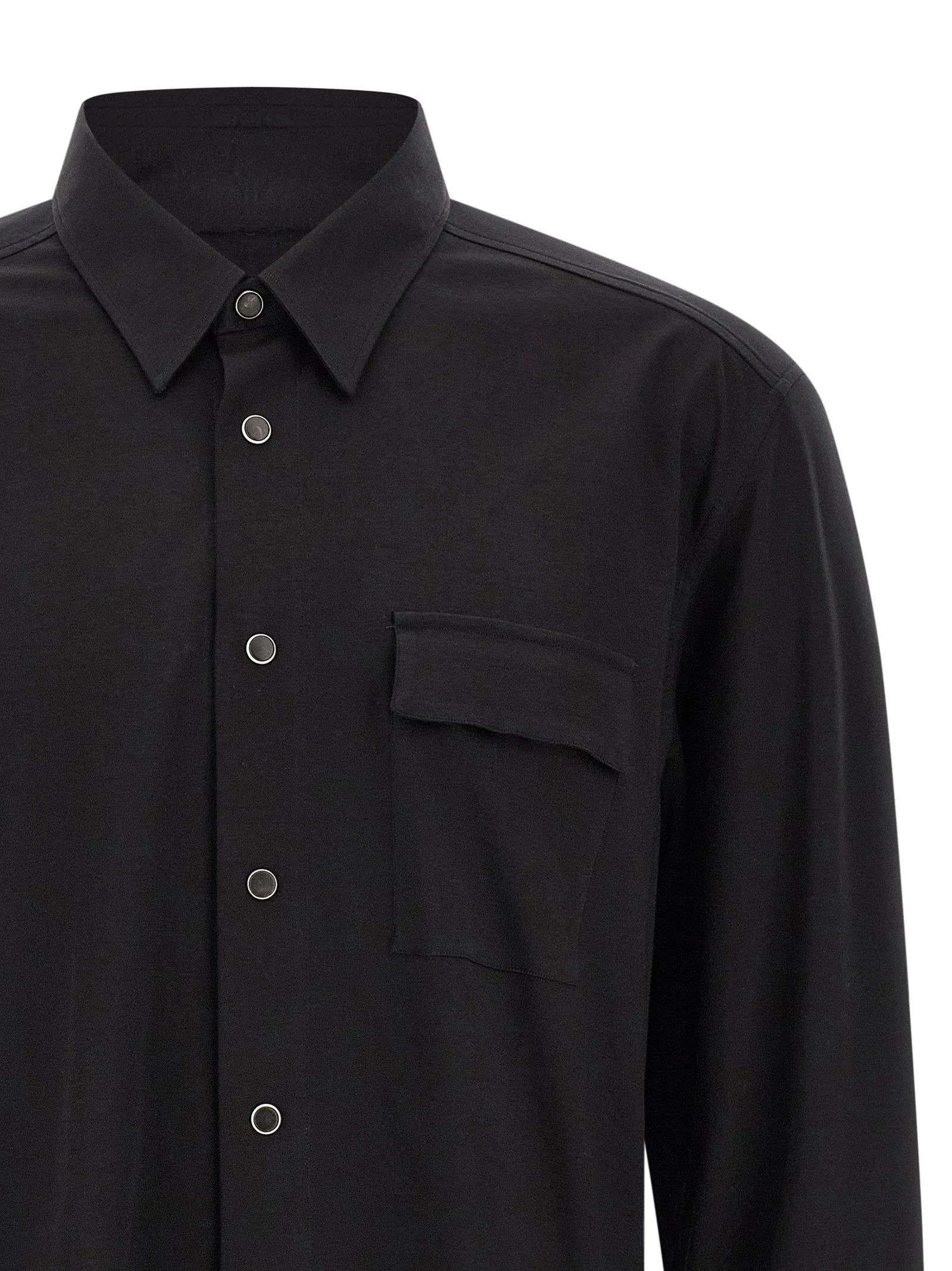 Kiton Black Cotton Blouse