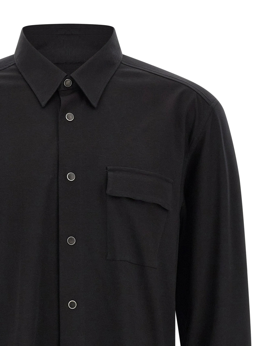 Kiton Black Cotton Blouse