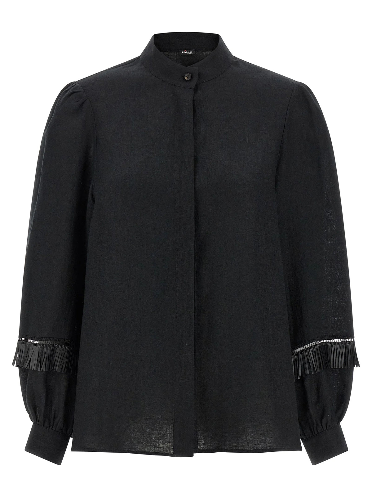 Kiton Black Linen Blouse