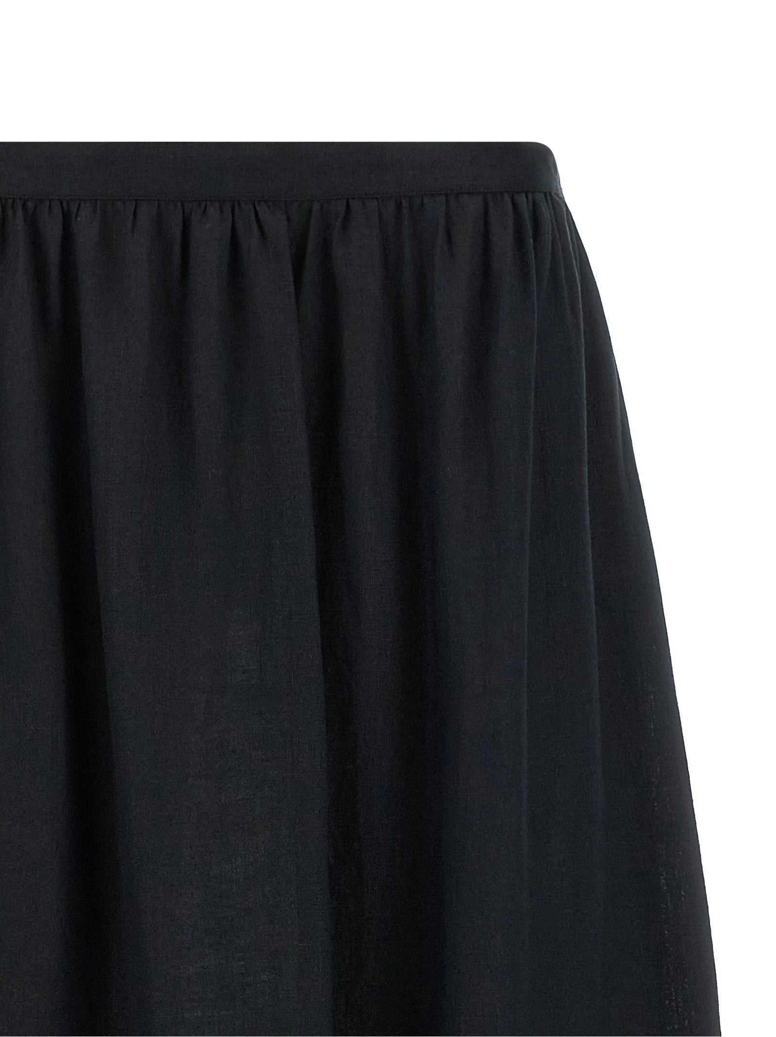Kiton Black Linen Mini Skirt - IT42