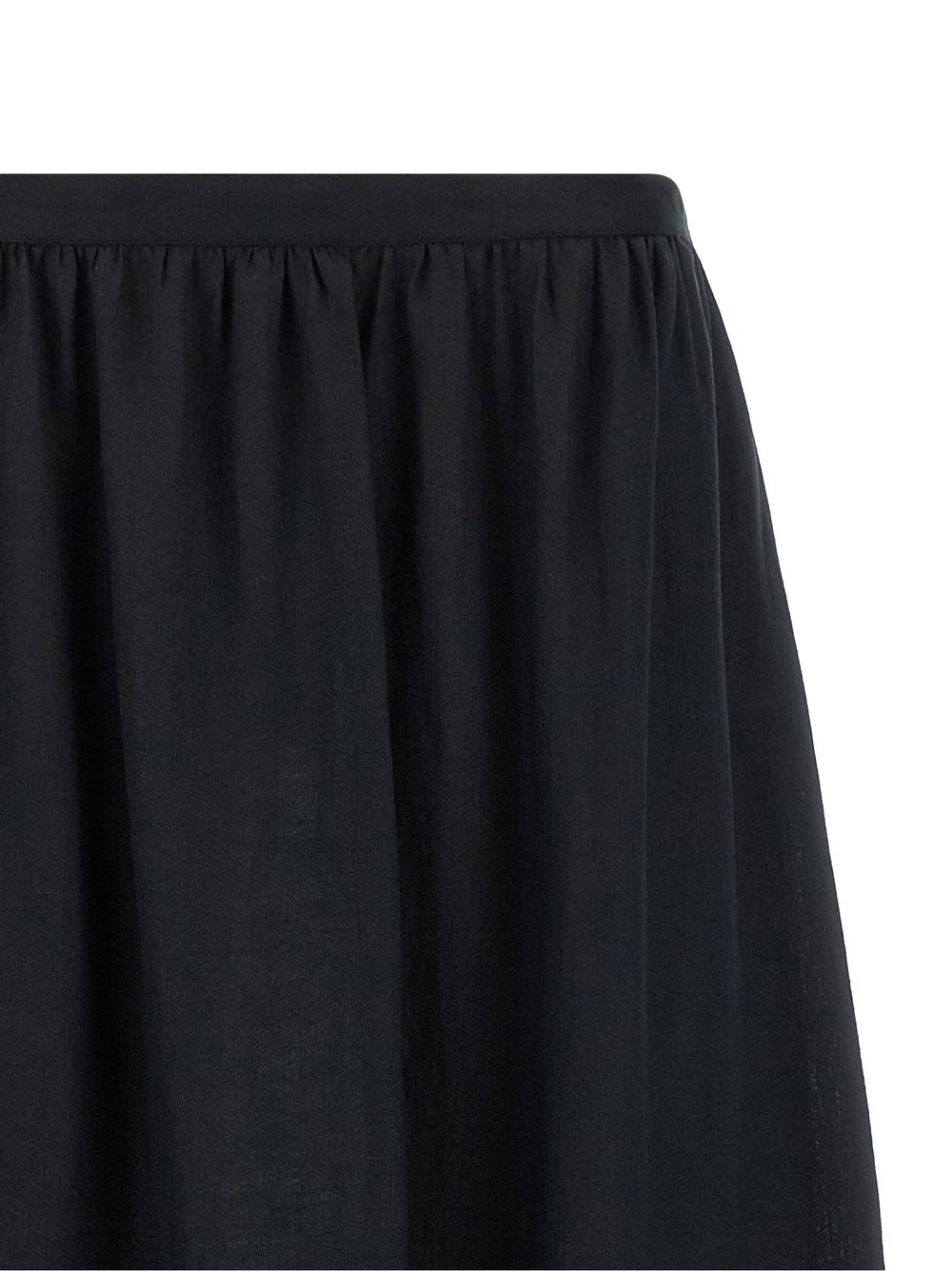 Kiton Black Linen Mini Skirt - IT42
