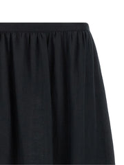Kiton Black Linen Mini Skirt - IT42