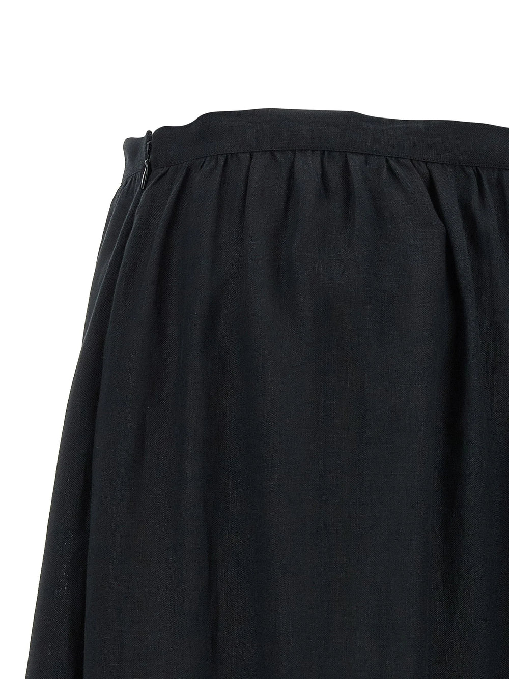 Kiton Black Linen Mini Skirt - IT42