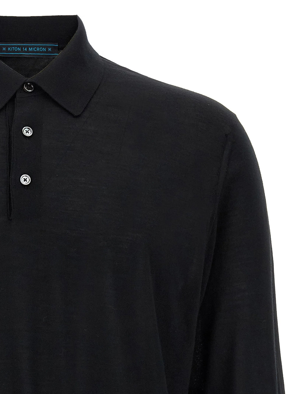 Kiton Black Wool Polo Shirt - 3XL