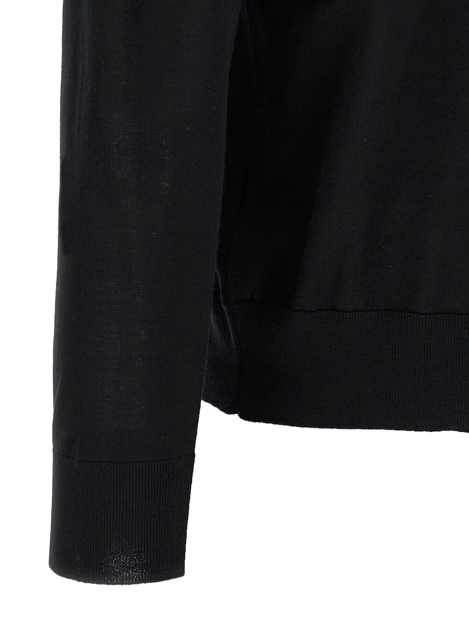Kiton Black Wool Polo Shirt - 3XL