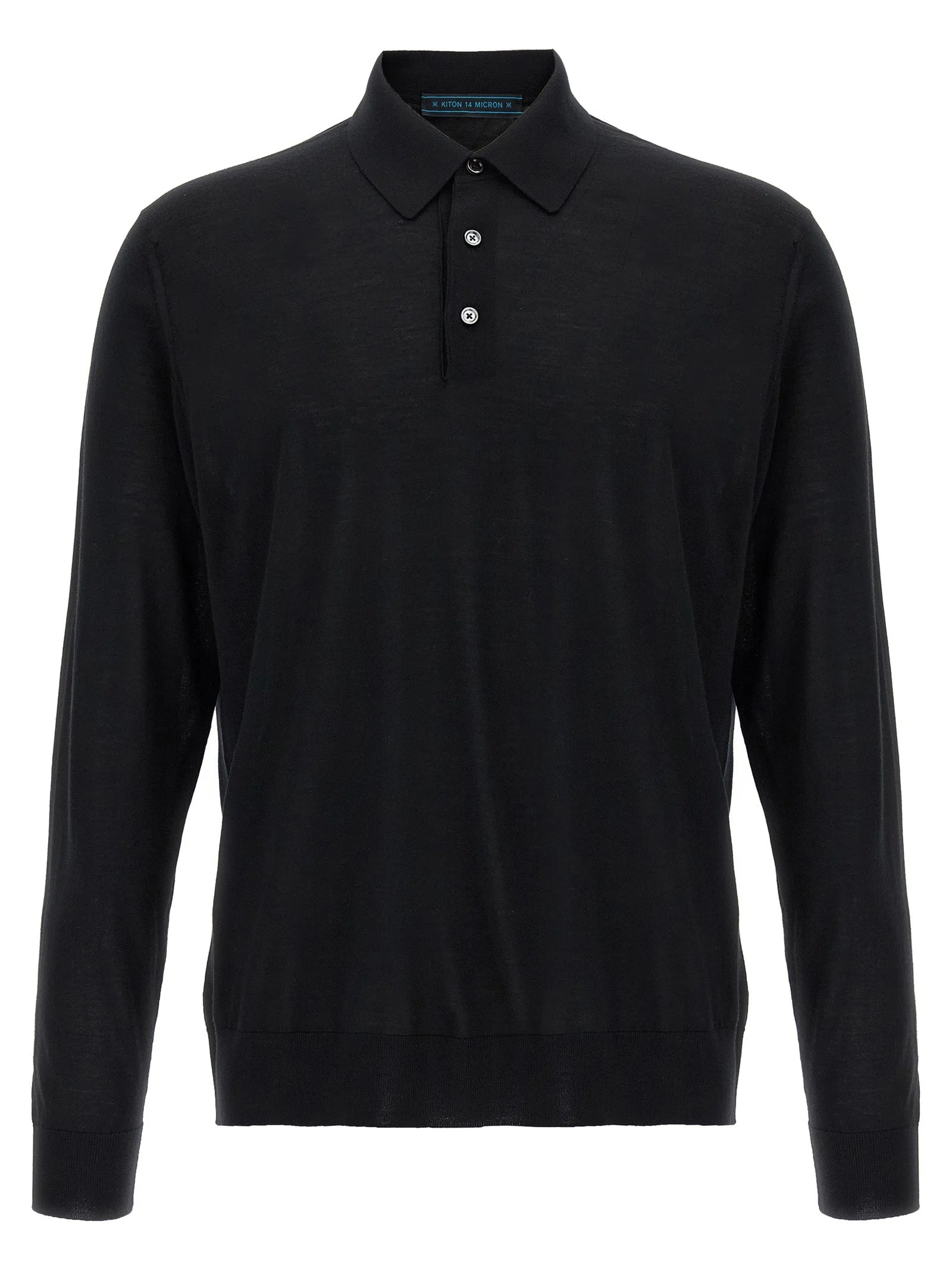 Kiton Black Wool Polo Shirt - 3XL