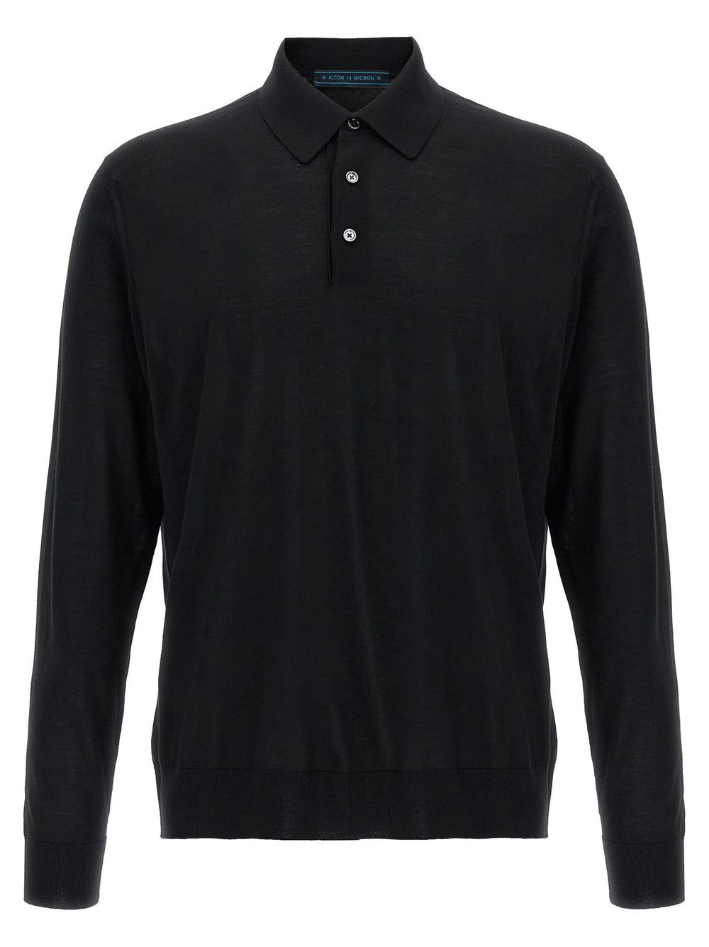 Kiton Black Wool Polo Shirt - 3XL