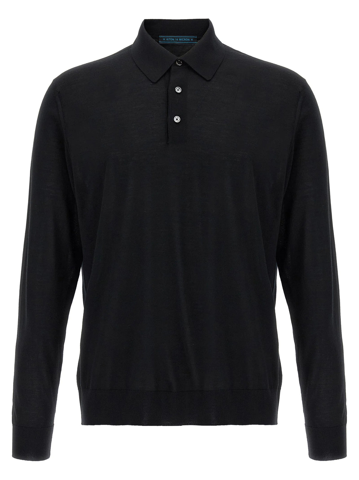 Kiton Black Wool Polo Shirt - 3XL