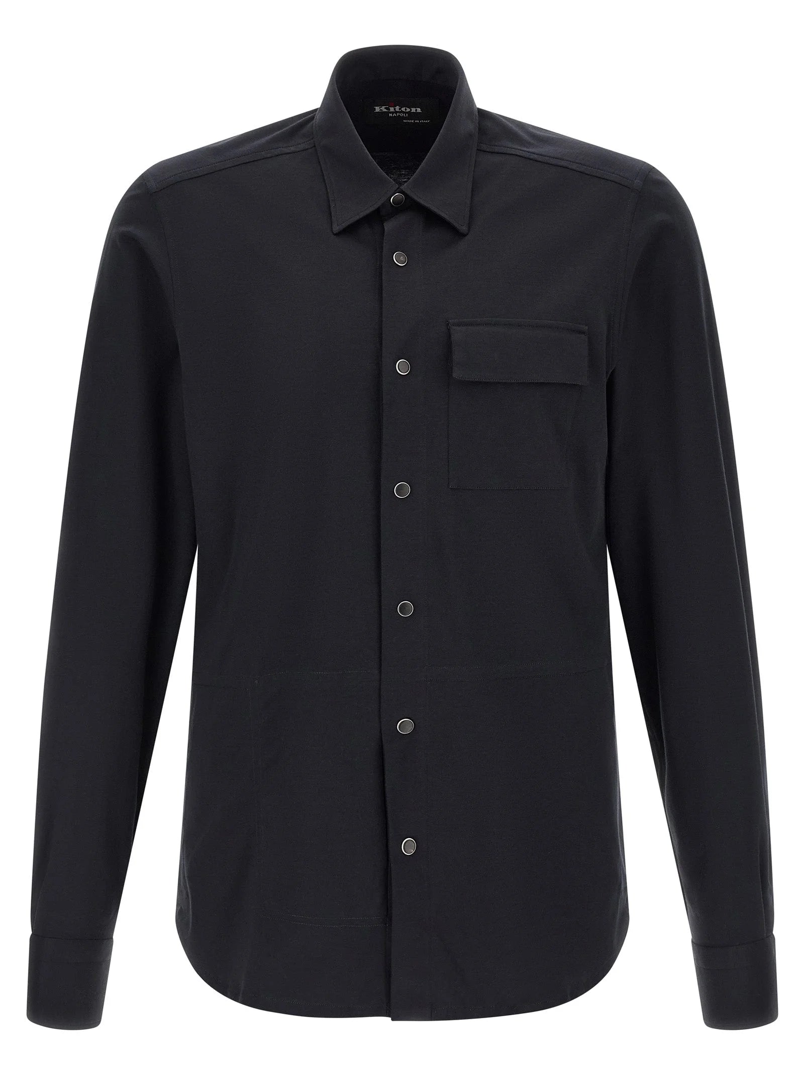 Kiton Blue Cotton Blouse