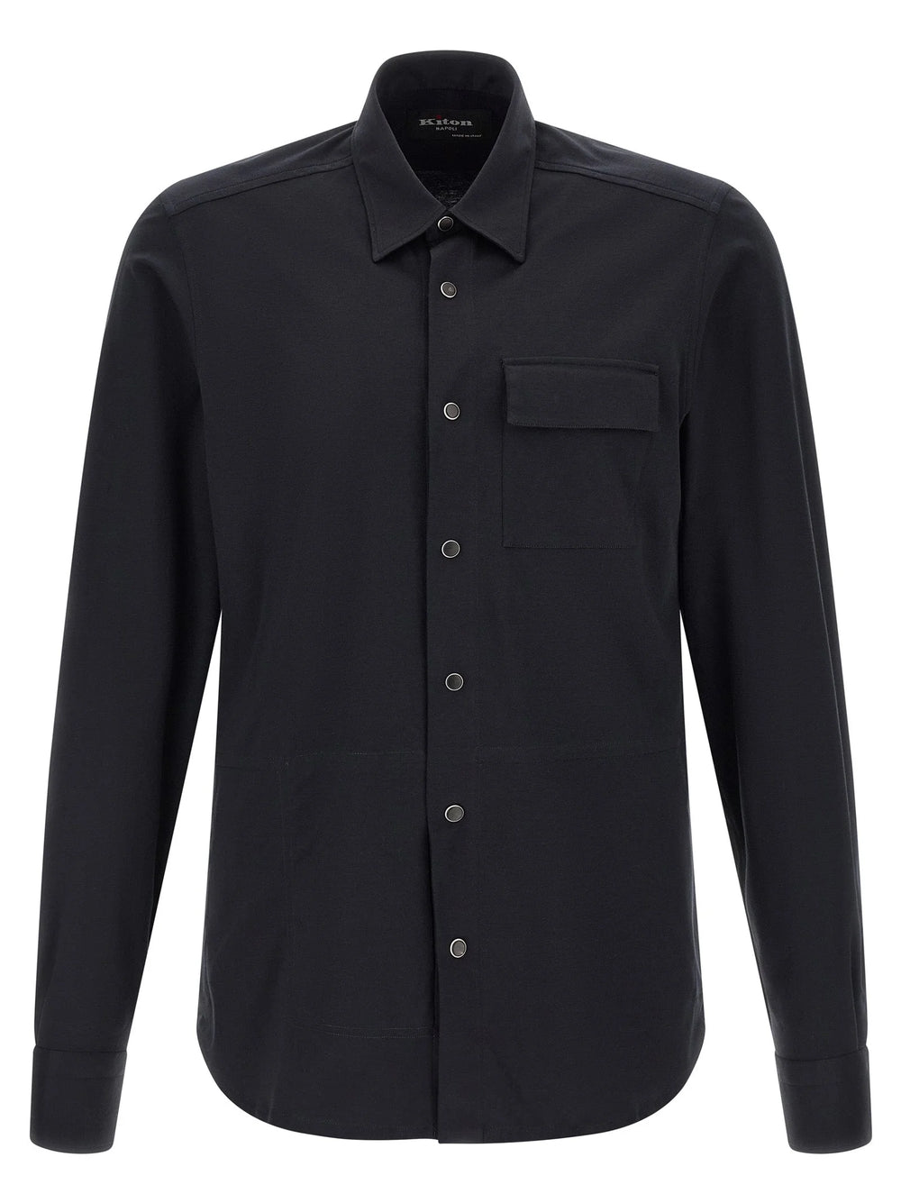 Kiton Blue Cotton Blouse