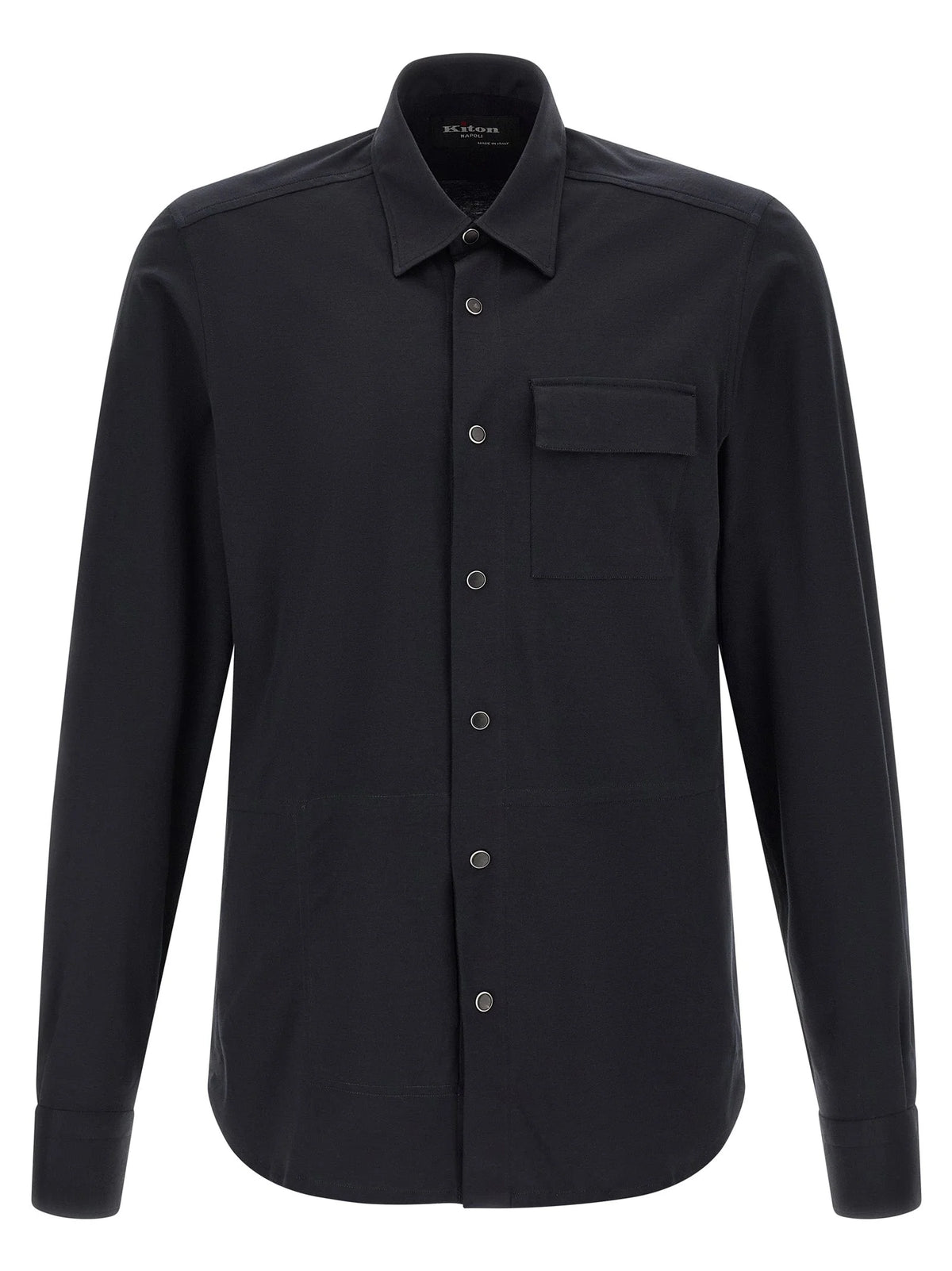 Kiton Blue Cotton Blouse