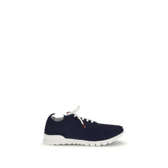 Kiton Blue Cotton Low Top Sneakers